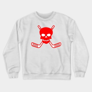 SKULL AND CROSSED HOCKEY STICKS Crewneck Sweatshirt